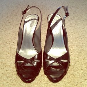 Strappy open-toe sling backs