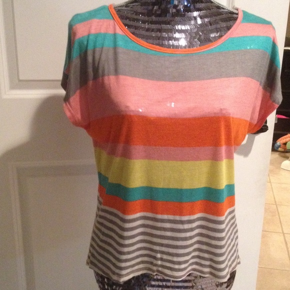 Striped Cropped/ High-Low Top