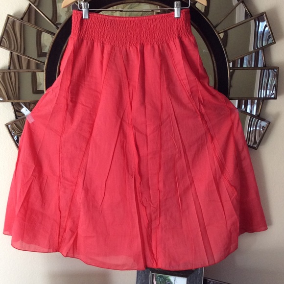 Coral color maxi long skirt