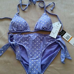 🎆🎆 REDUCED Lilac Silver Polka Dotted Bikini NWT