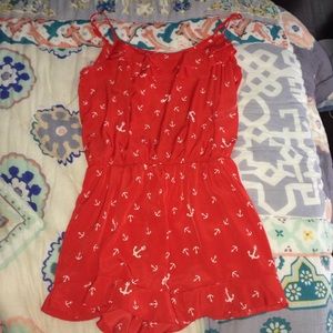 Red Anchor Romper