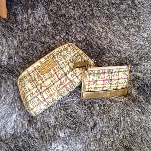 Coach Matching Cosmetics Case & Card Wallet