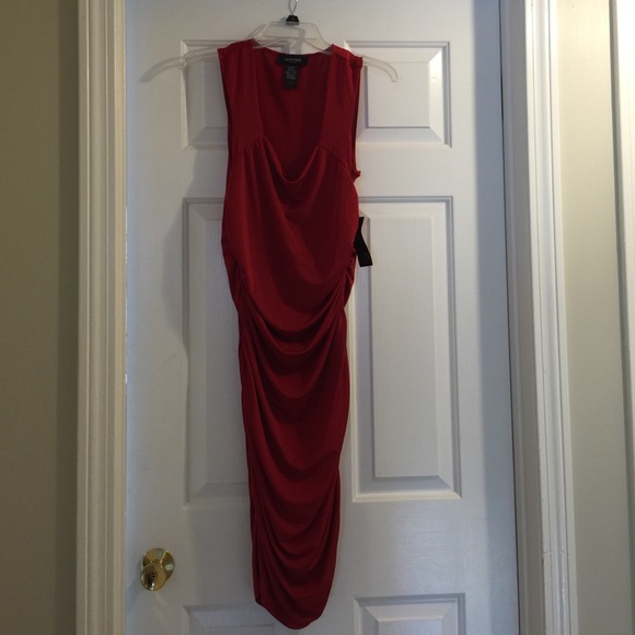 NWT Alyn Paige deep red dress with side ruching