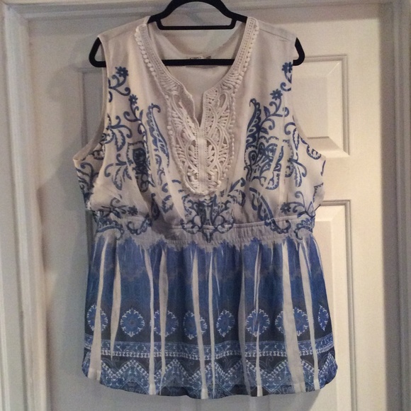 Cato cinch waist sleeveless summer top 26/28 3x