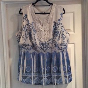 Cato cinch waist sleeveless summer top 26/28 3x