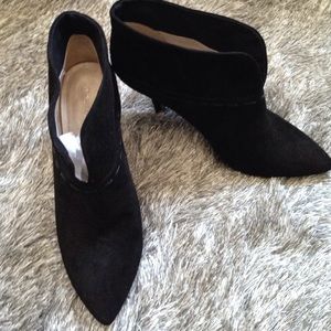 Nine West Black Suede Stiletto Ankle Booties