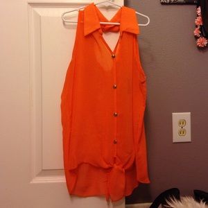 Orange blouse with back design