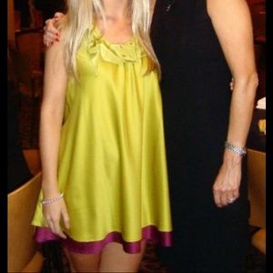 Forever 21 Sheath Dress - Green with Plum Accent