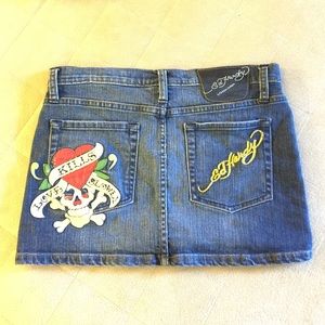 Ed Hardy denim mini skirt size 27