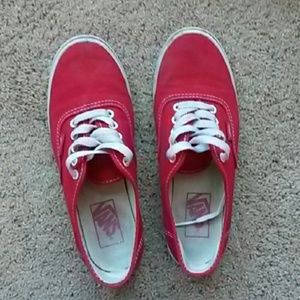 Red vans low pros