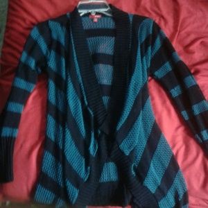 Blue/black knit cardigan