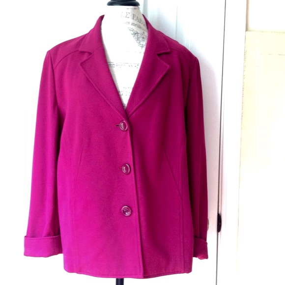 Talbots Magenta Italian Fabric Jacket, Plus Size
