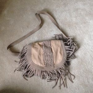 American Eagle brown fringe crossbody purse