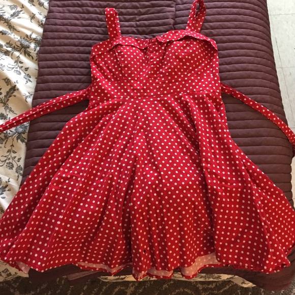 Little Red Polka Dot 50s Dress