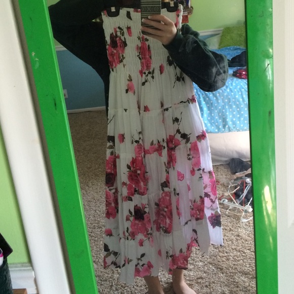 White and Pink Floral Dress