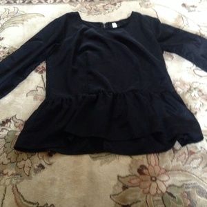 Black peplum top