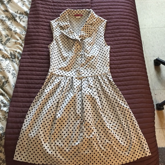 50's Little White and Black Polka Dot Dress