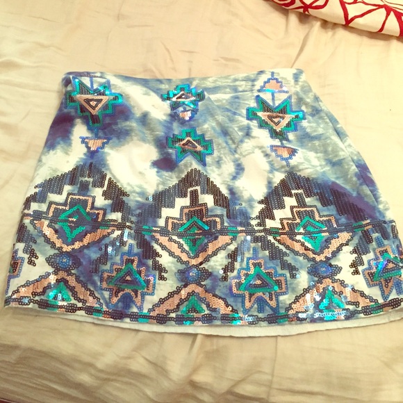 Express sequined detail mini skirt
