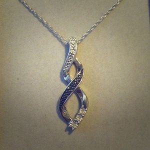 Zales black and white diamond necklace