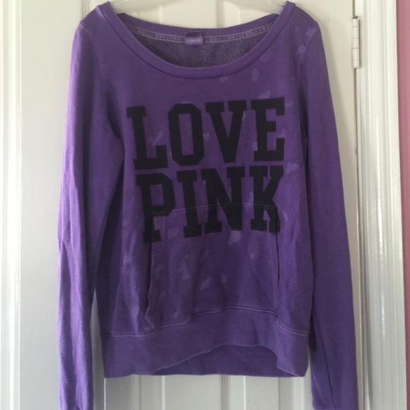 Purple "love pink" sweater