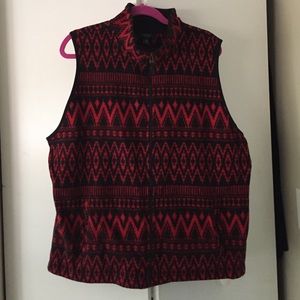 Tribal print fleece vest