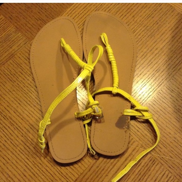 Yellow gladiator Sandals