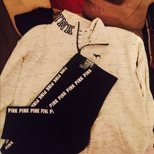 Love pink sweater and leggings