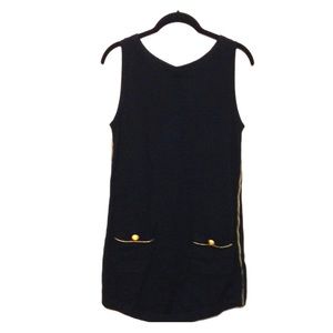 NWOT Theory Black Cashmere Gold Button Trim Dress