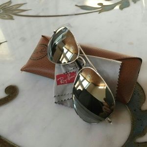 Ray ban aviator mirrored polarized sunglasses 58mm