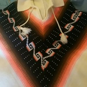 Oversized warm poncho festival style