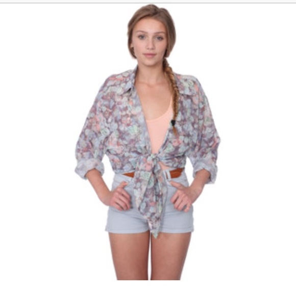 American Apparel floral  chiffon top