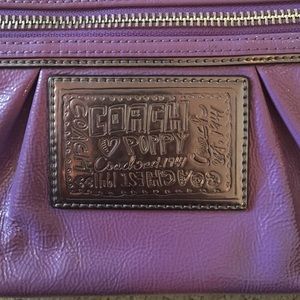 Coach poppy purple wallet wristlet leather