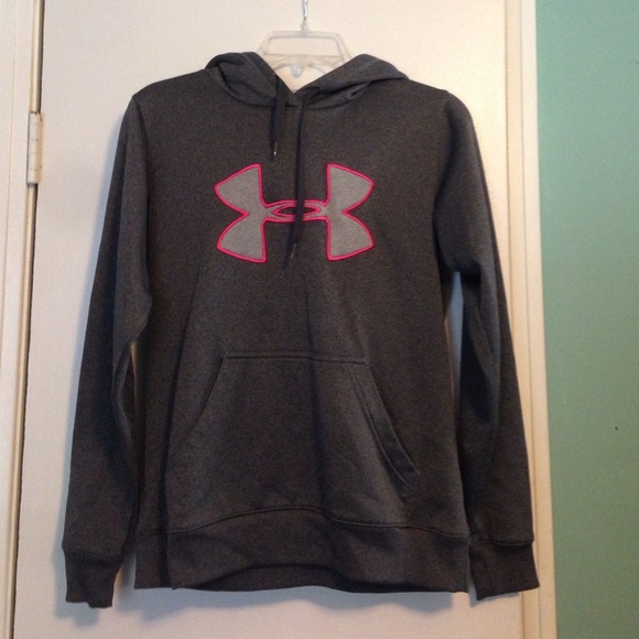 Gray and Pink Under Armour Hoodie