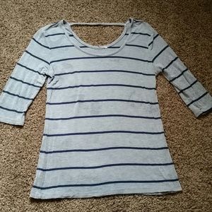Grey and navy striped shirt, worn once