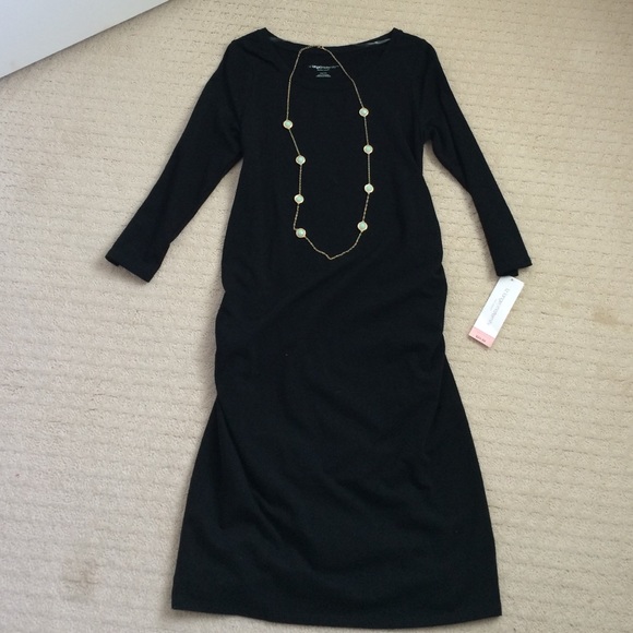 Basic black maternity dress