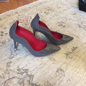 Sold!! Grey patent leather pumps!