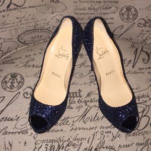 🚫SOLD Tradesy* Christian Louboutin* Blue* Glitter