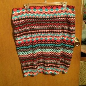 Tribal print bodycon skirt
