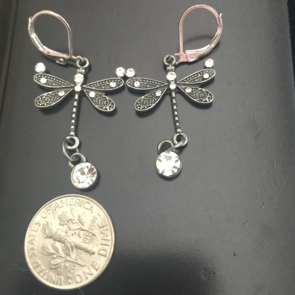 Dragonfly with Crystal Rhinestone Earrings