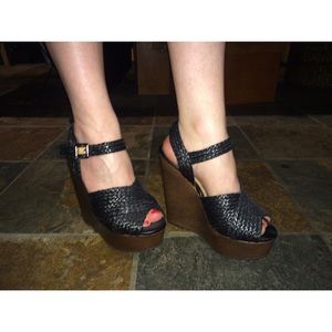 Black & Brown Jam On Wedge Sandal