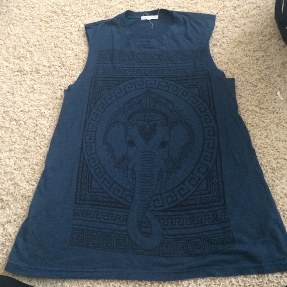 Urban deep blue muscle tee
