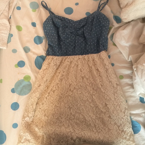 Denim and lace dress