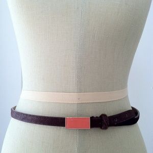Anthropologie Coral and Cowhide Belt