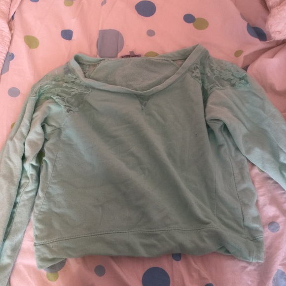 Light blue crop top sweater