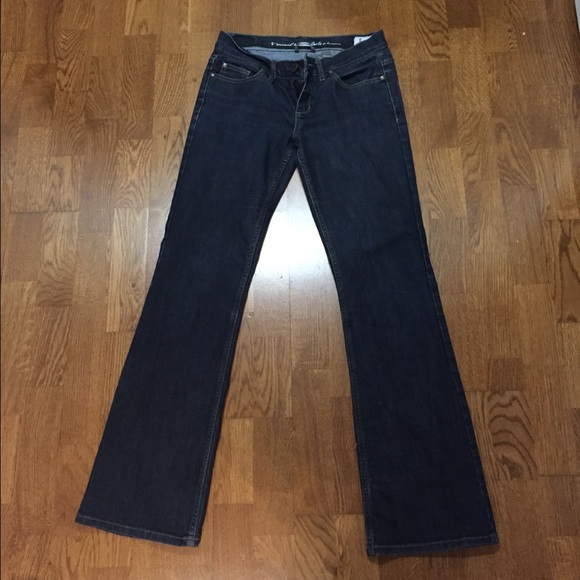 Dark denim boot cut jeans