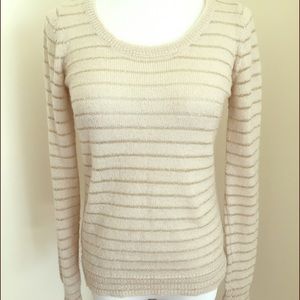 ESPRIT golden stripped white sweater