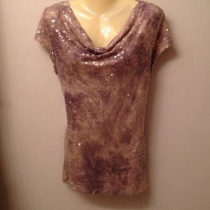 INC xl sequined cowl neck top. NWOT.