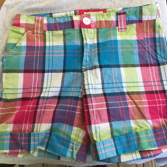 Colorful plaid shorts