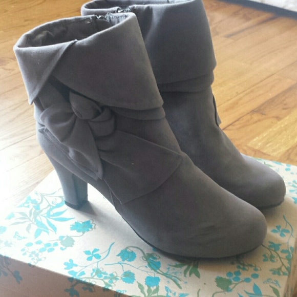 Grey Heeled Booties