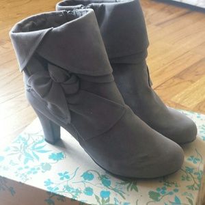 Grey Heeled Booties